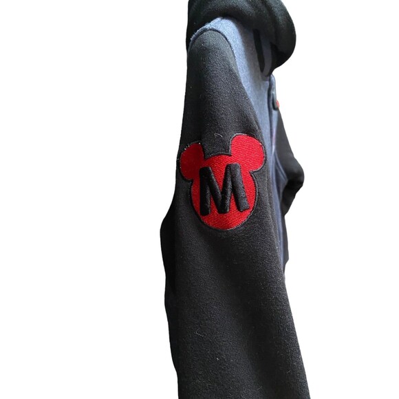 Disney Mickey Mouse Kids size S (6-7) sherpa lined hoodie jacket Black grey - Picture 3 of 11